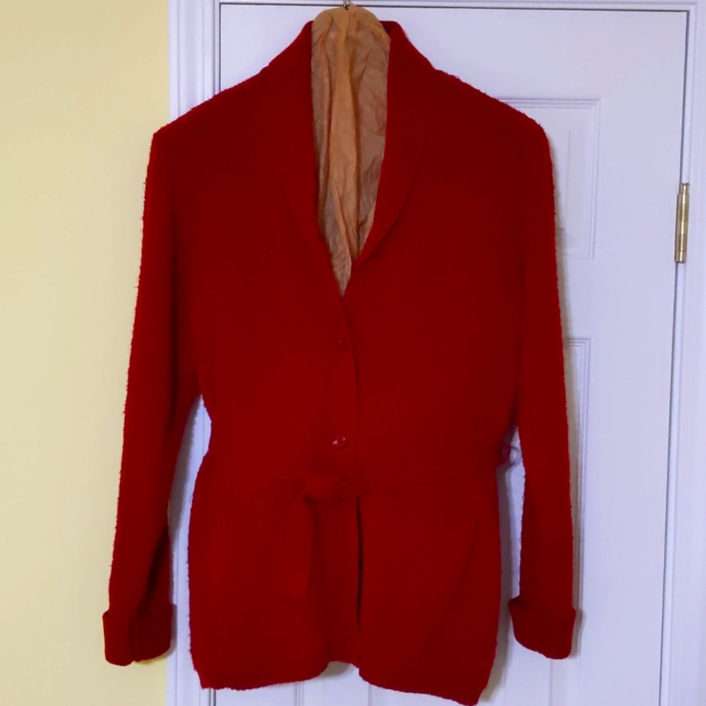 NWOT Sag Harbor xlg rich red cardigan